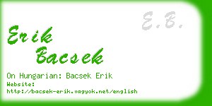 erik bacsek business card